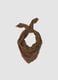 Brown wool-blend scarf with embroidery_0