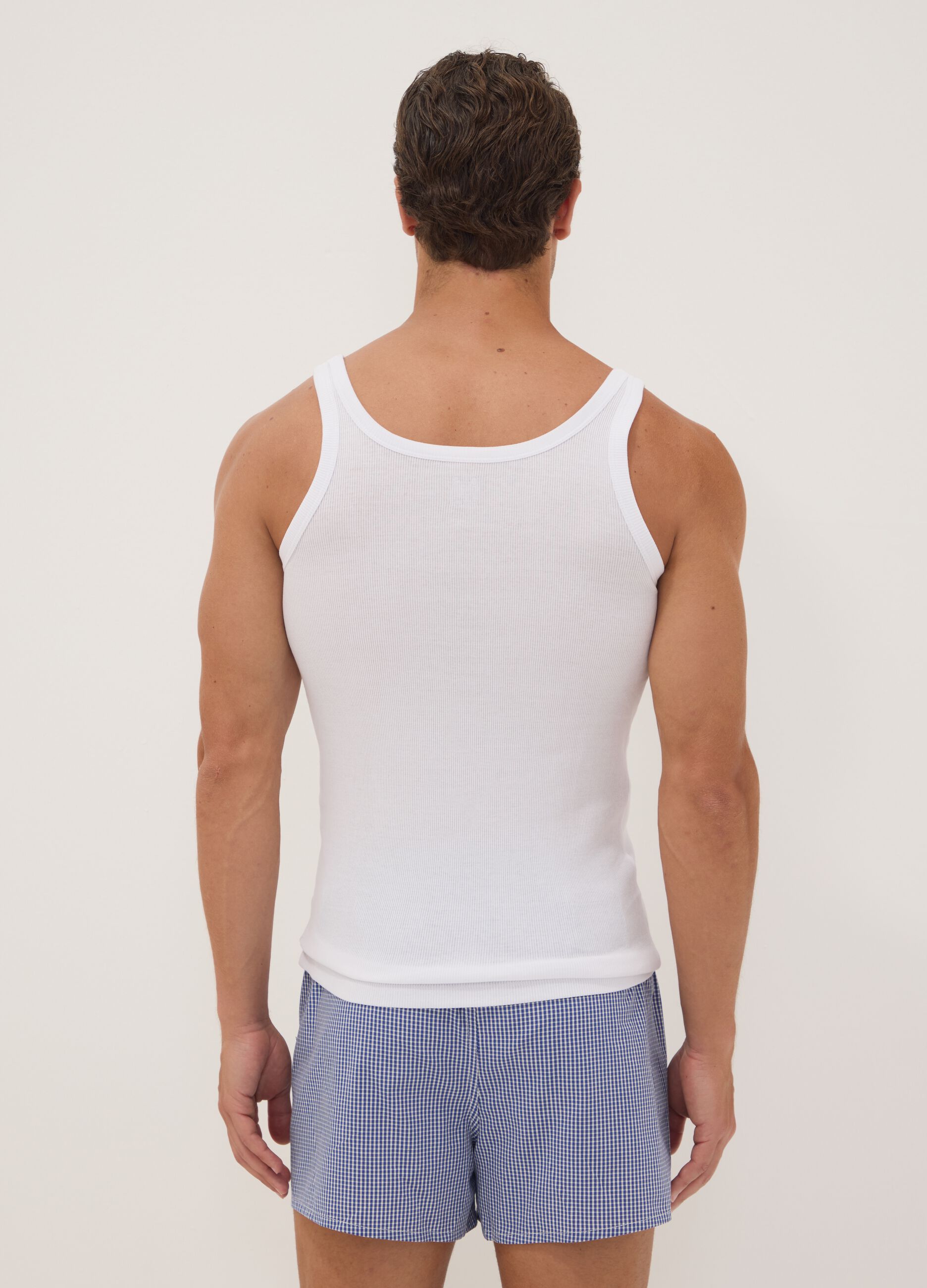 White ribbed vest top in pure organic cotton