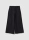 Girls' Pure Black Cotton Wide Leg Jeans with Large Pockets_3