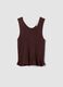 Brown fitted viscose-blend top_4