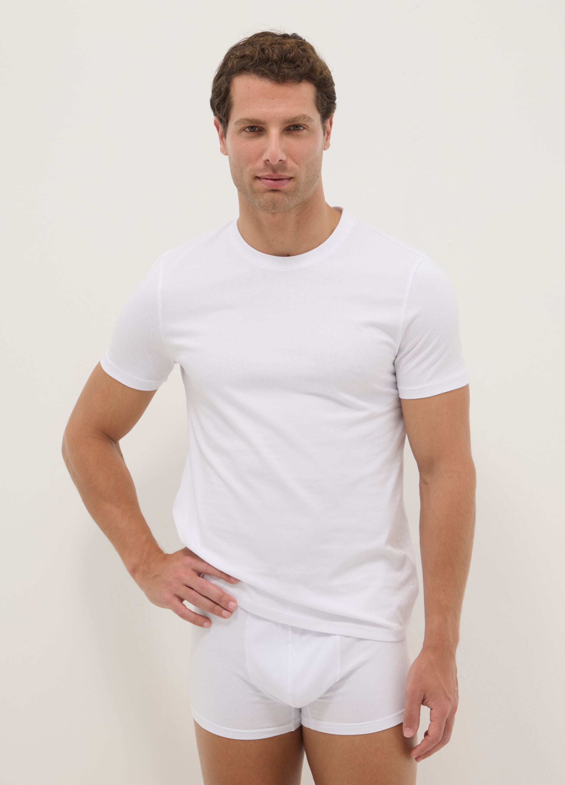 Twin pack of white cotton t-shirts in regular fit