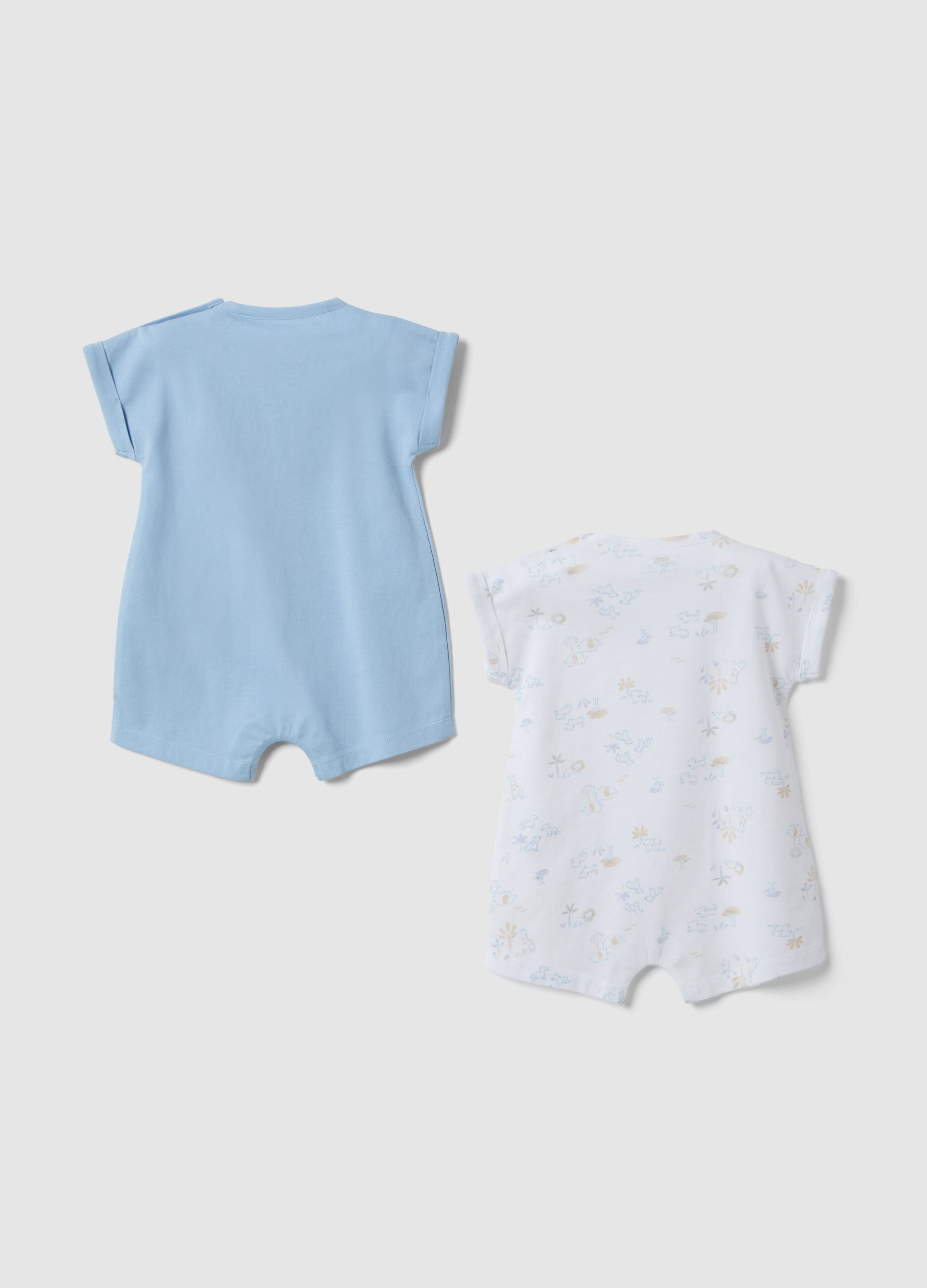 Newborn multicolour cotton romper bipack with designs