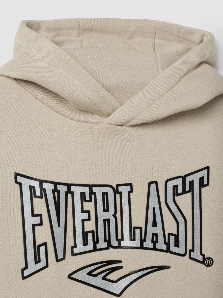 Beige cotton-blend hoodie_1