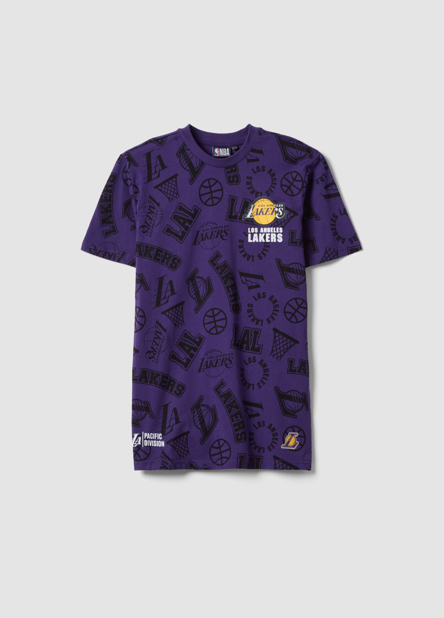 Purple short-sleeved pure cotton T-shirt