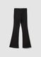 Girls&rsquo; black flared jeggings in stretch cotton and viscose_0