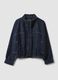 Blue pure cotton denim jacket with zip, oversized fit_4