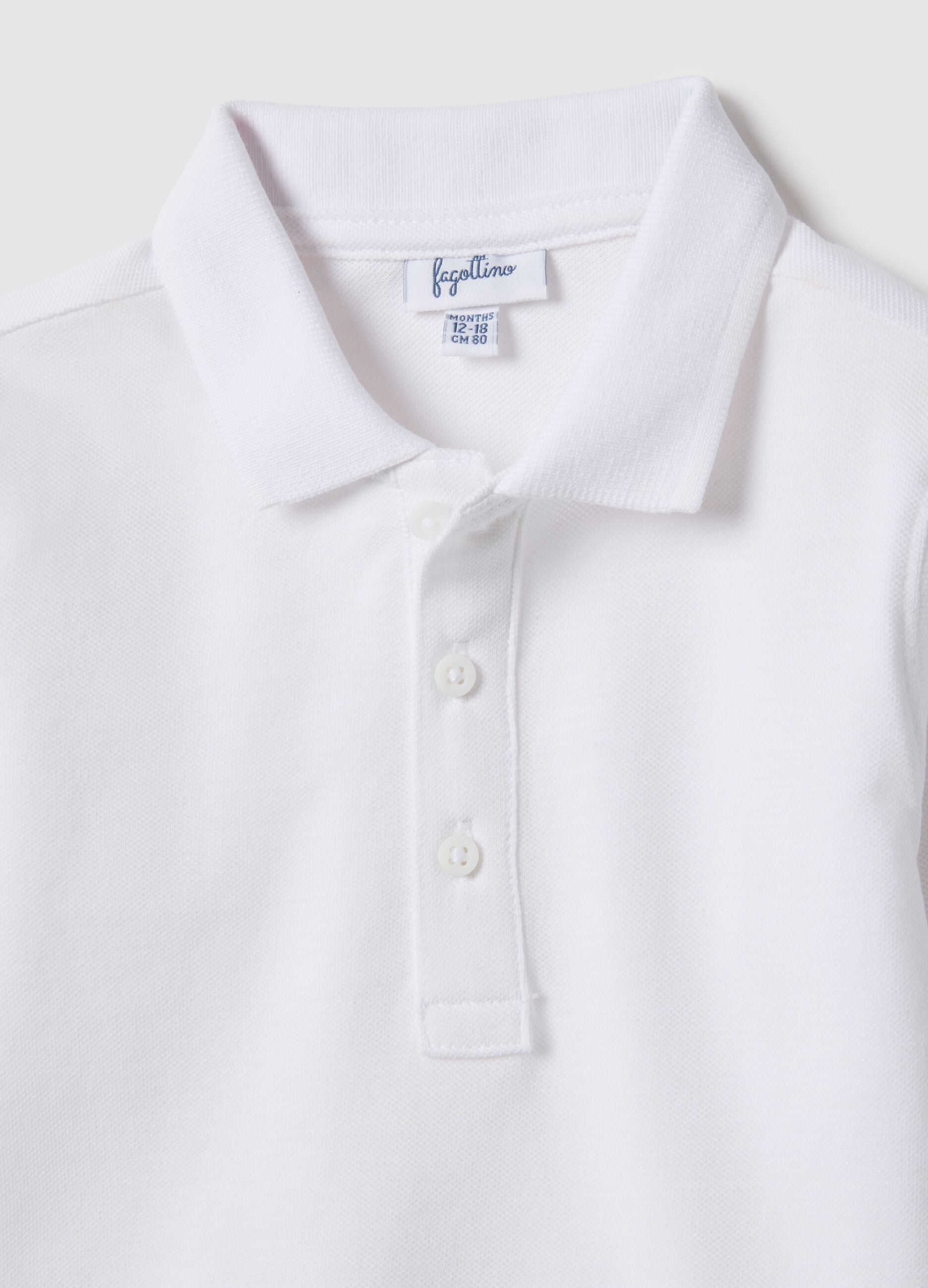 White pure cotton polo for boys regular fit