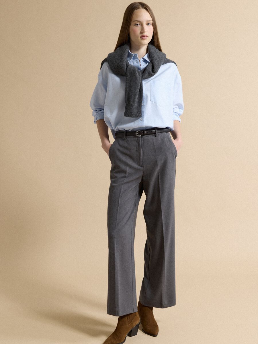 Light blue pure cotton shirt with classic collar, regular fit_2