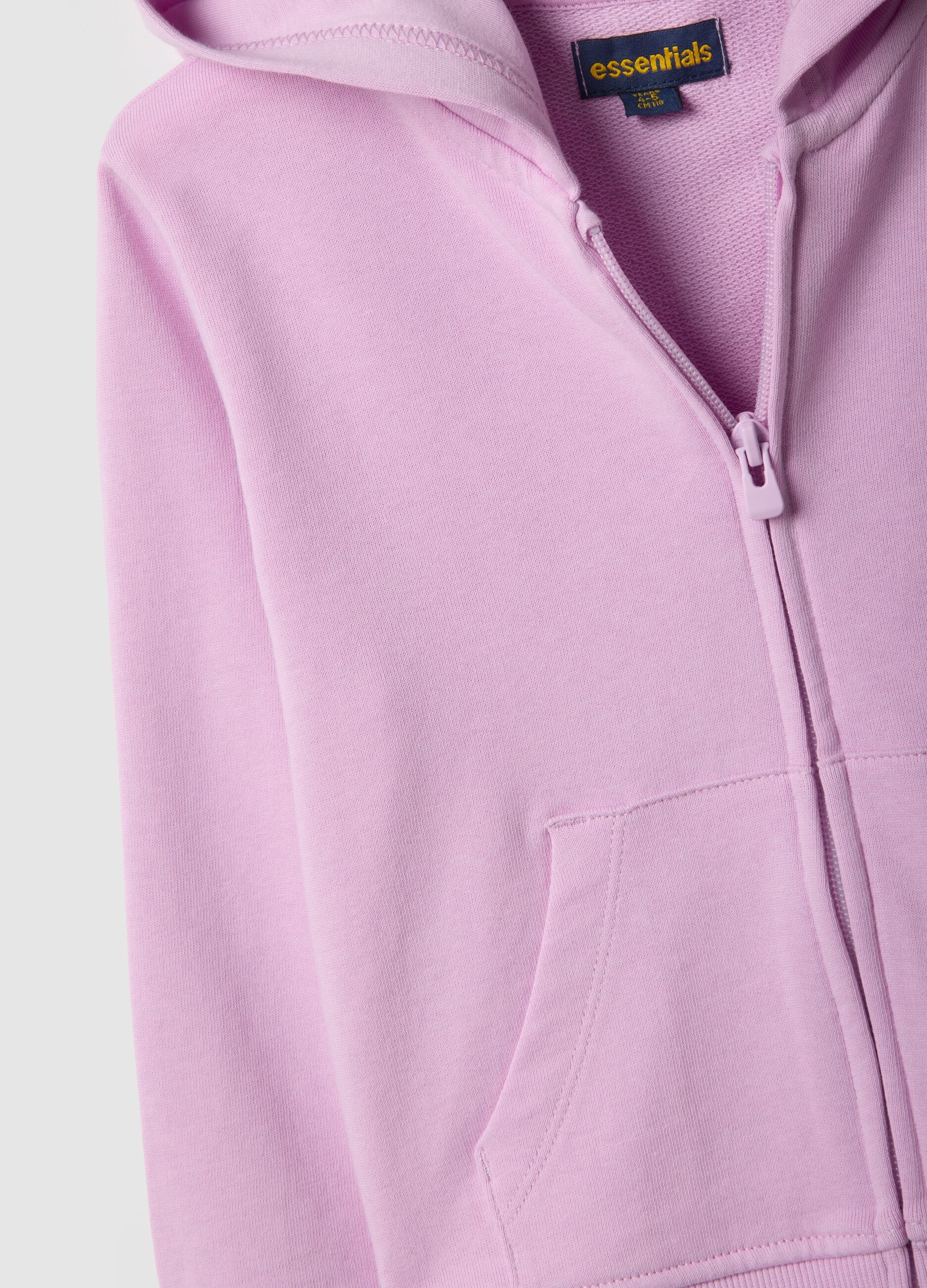 Girls' purple hoodie in pure cotton with regular fit