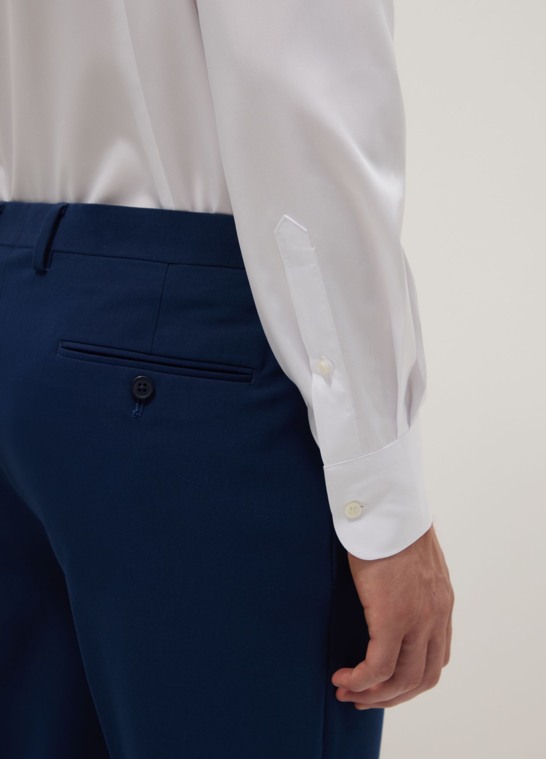 Slim fit white shirt with French collar