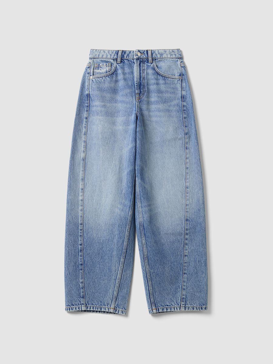 Jeans azzurri balloon fit in puro cotone_4