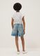 Blue pure-cotton denim shorts for girls, regular fit with polka-dot detail_1