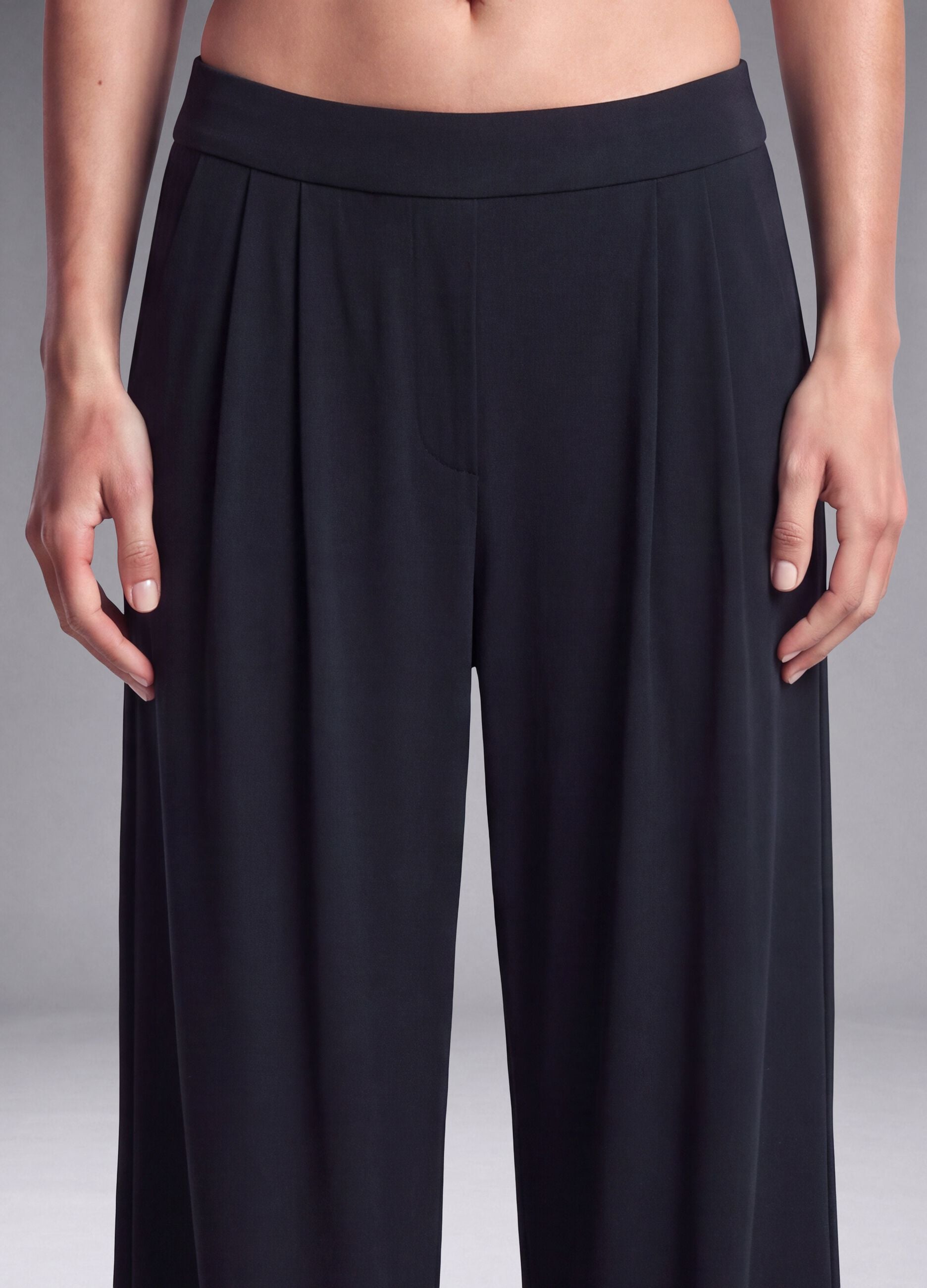 Black Easy Dry wide-leg stretch trousers ALTAVIA STUDIO