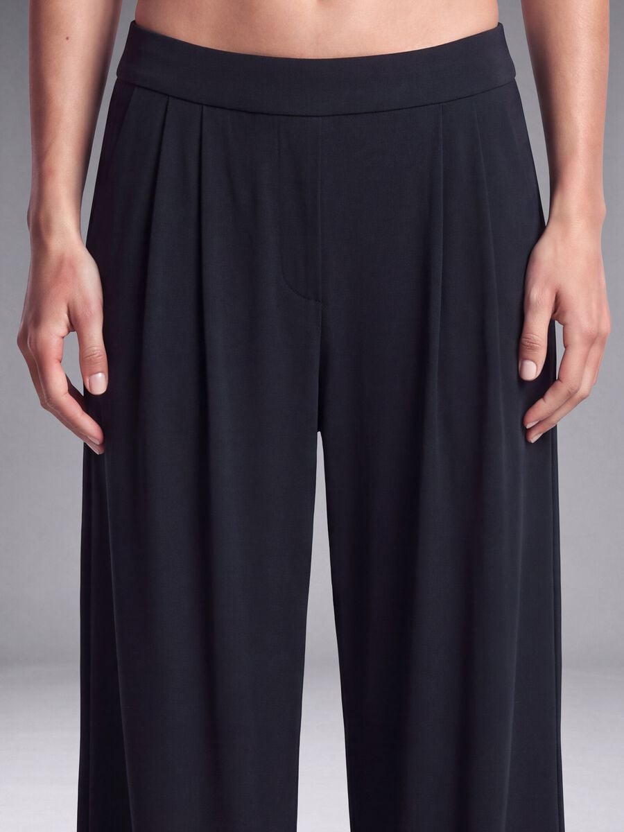 Black Easy Dry wide-leg stretch trousers ALTAVIA STUDIO_3