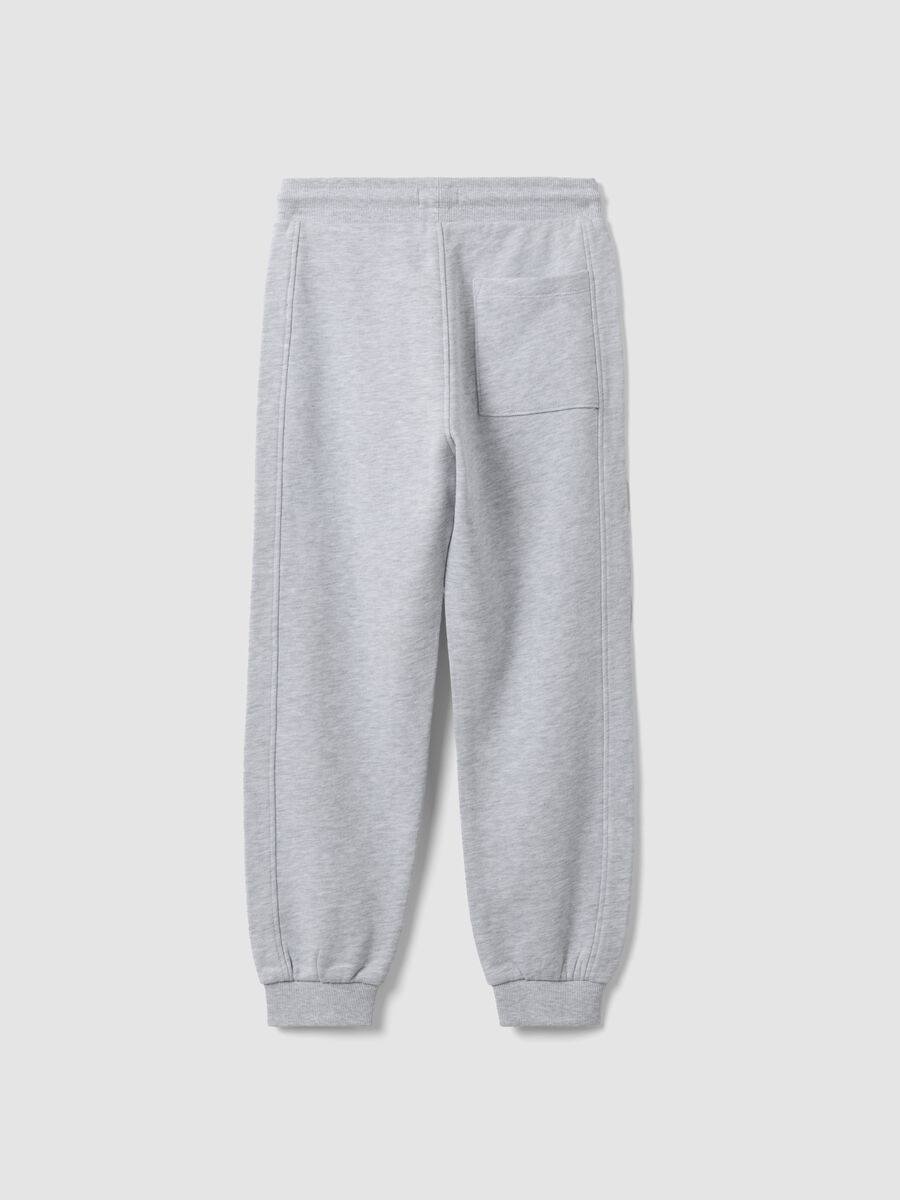 Grey comfort-fit jogger trousers in 100% organic cotton for boys_1