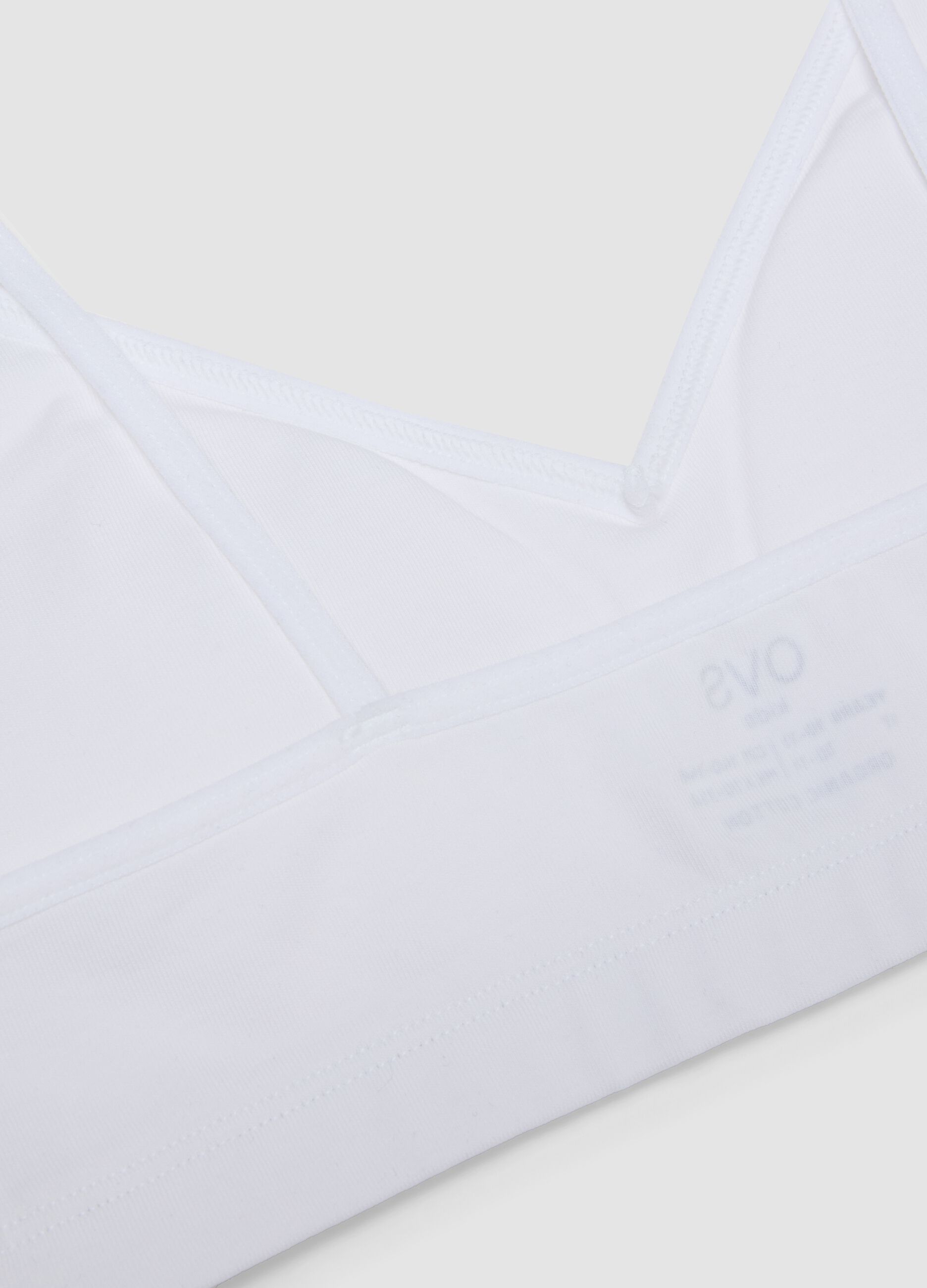 White organic cotton bra with thin straps for girls