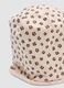 Pink floral stretch organic cotton hat for baby girl_1