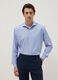 Regular fit blue shirt with French collar_0