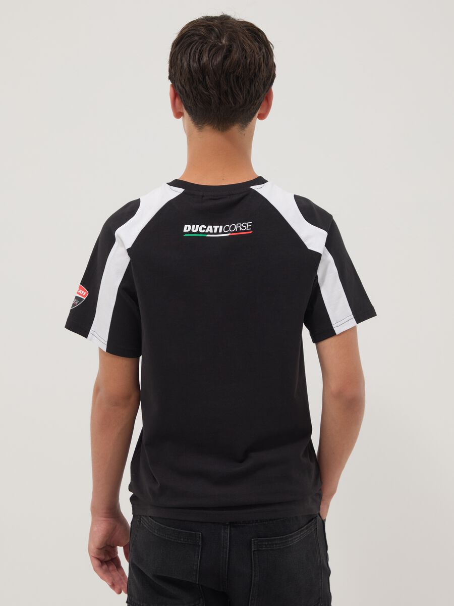 T-shirt nera in misto cotone a maniche corte per ragazzo relaxed fit_1