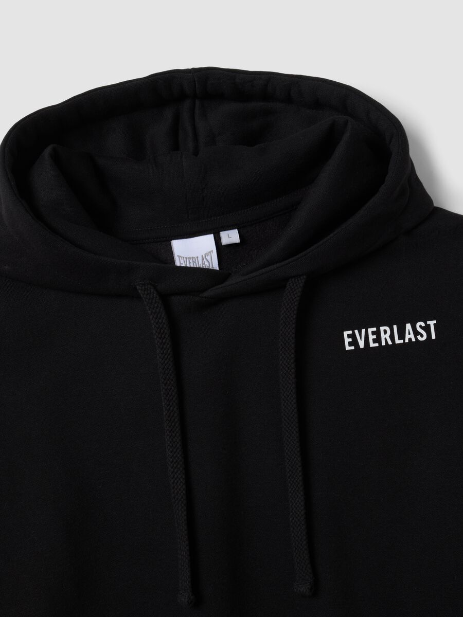 Black cotton-blend hoodie with logo_5