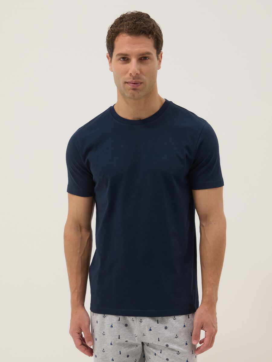Blue cotton jersey pyjamas_1