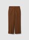 Brown stretch viscose formal trousers, straight fit_4