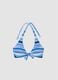 Blue triangle bikini top in stretch fabric_4