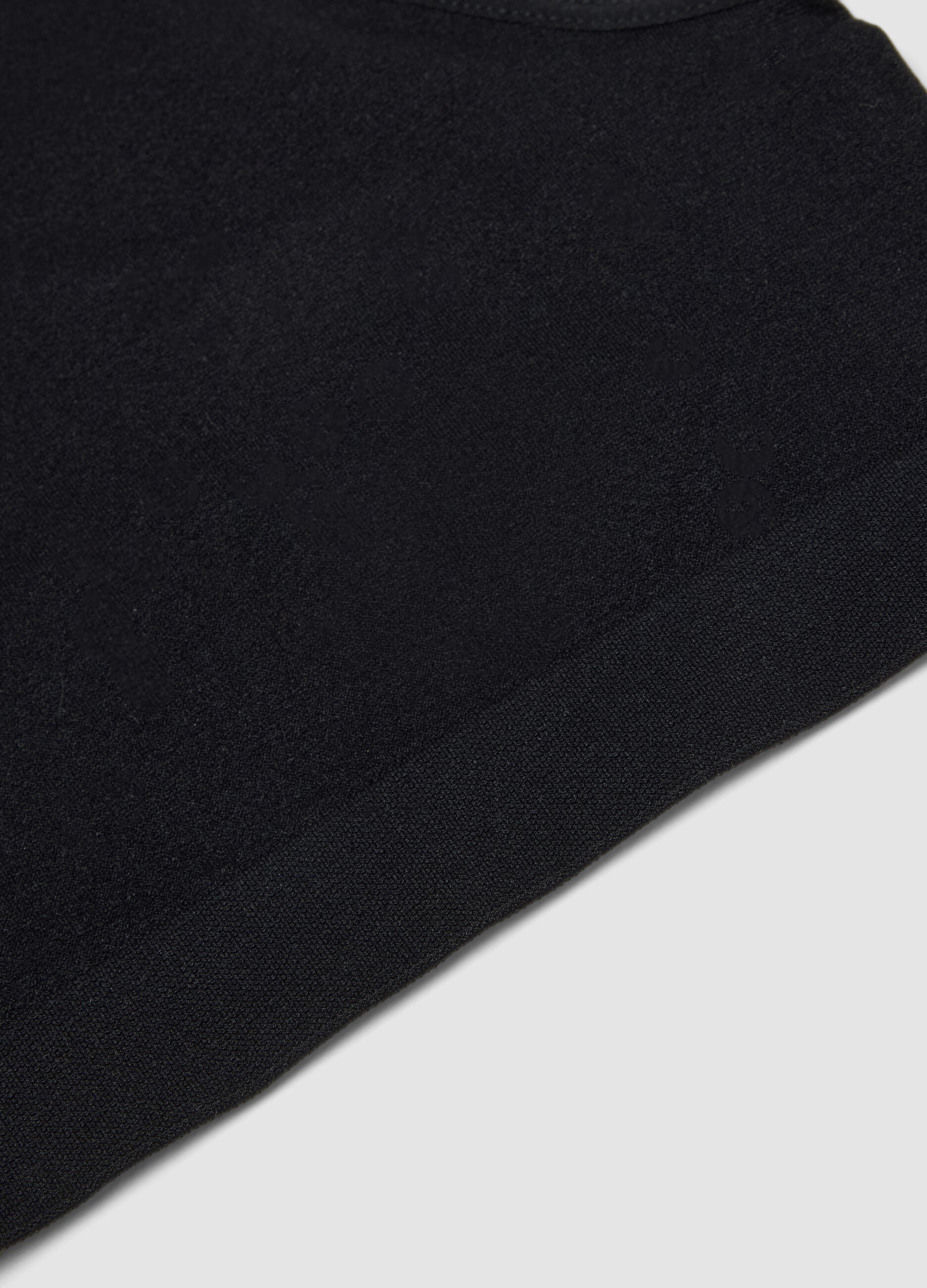 Black stretch microfibre sports bra for girls