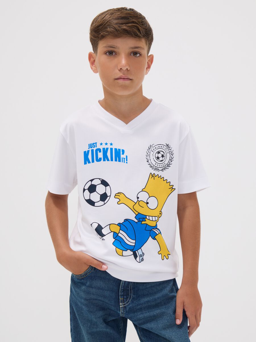 White Simpsons print T-shirt, regular fit_1