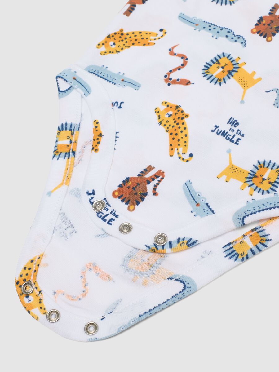 Tripack body senza maniche in puro cotone multicolor da neonato_2