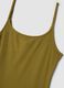 Green fitted ribbed stretch modal dress with straps_5