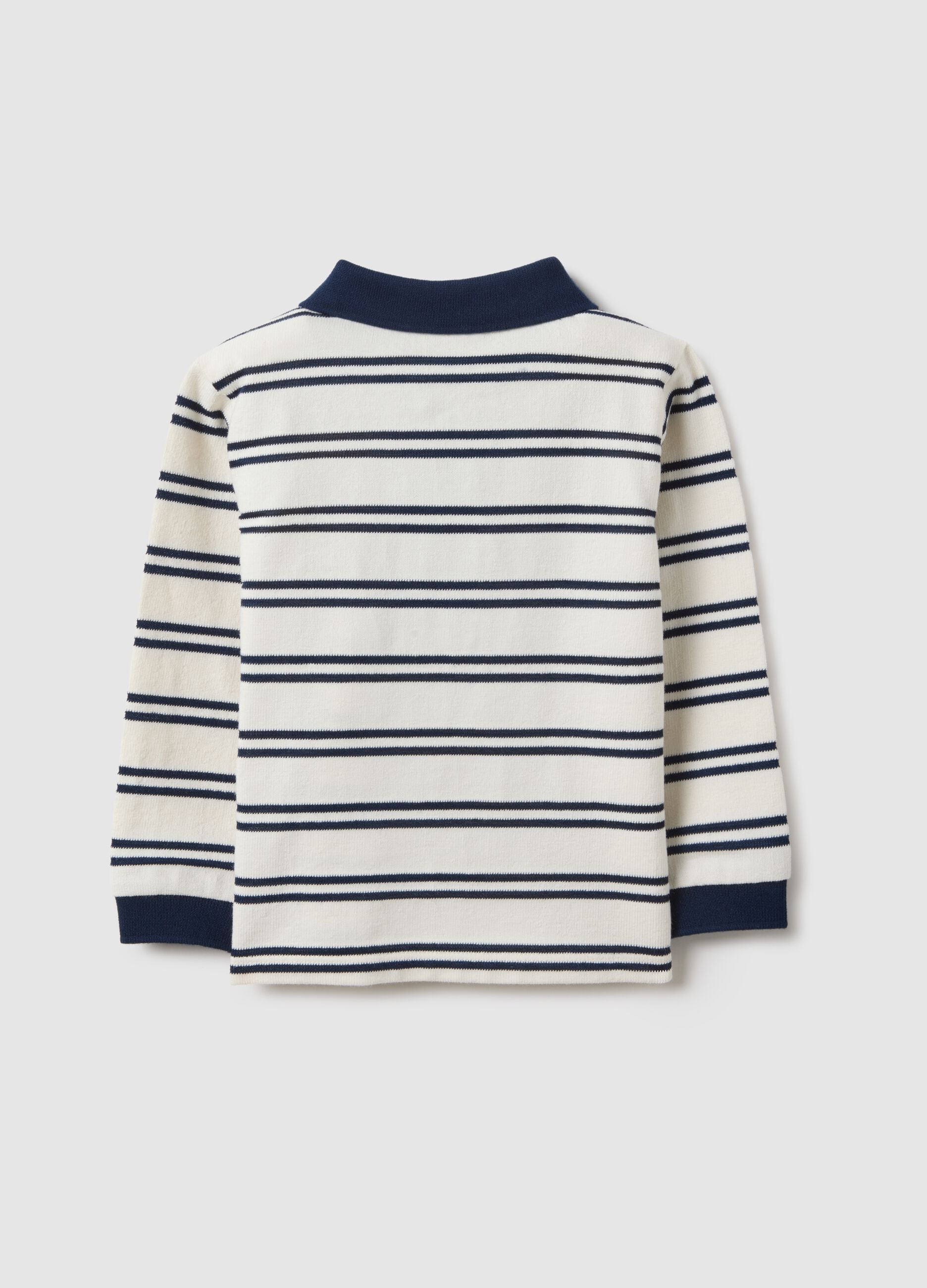 Regular fit multicolour striped cotton blend polo for boys