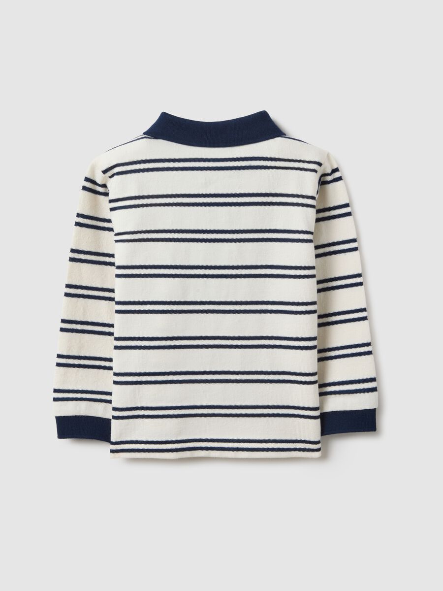 Polo in misto cotone a righe multicolor regular fit da bimbo_1