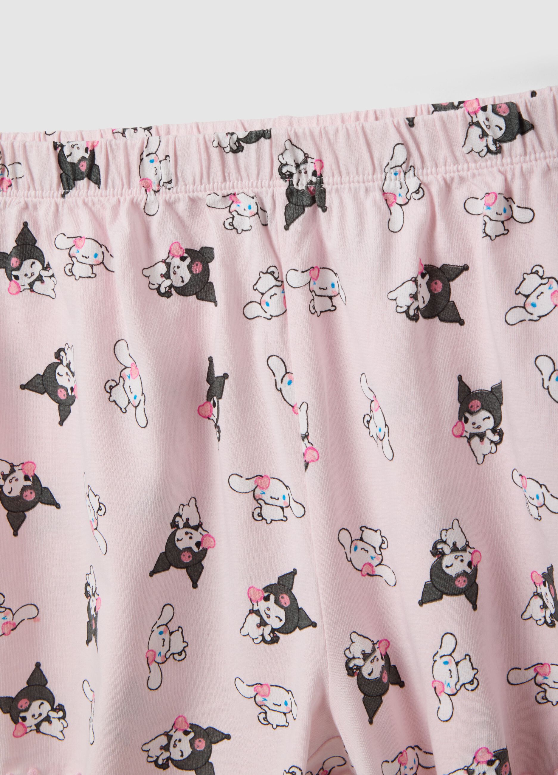 Multicolour short cotton pyjama for girls with Kuromi