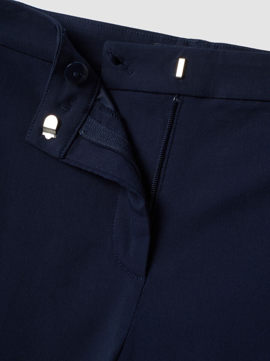 Blue slim-fit stretch viscose chino trousers_5
