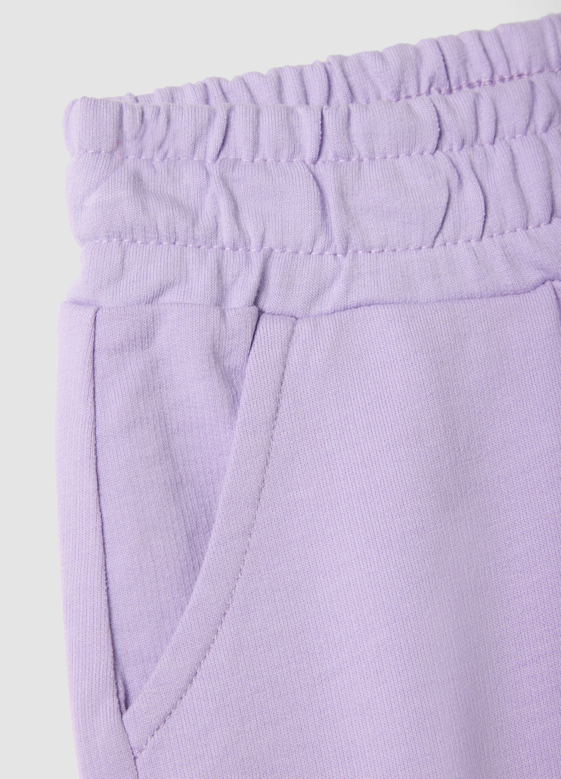 Girls' pure cotton purple shorts - regular fit