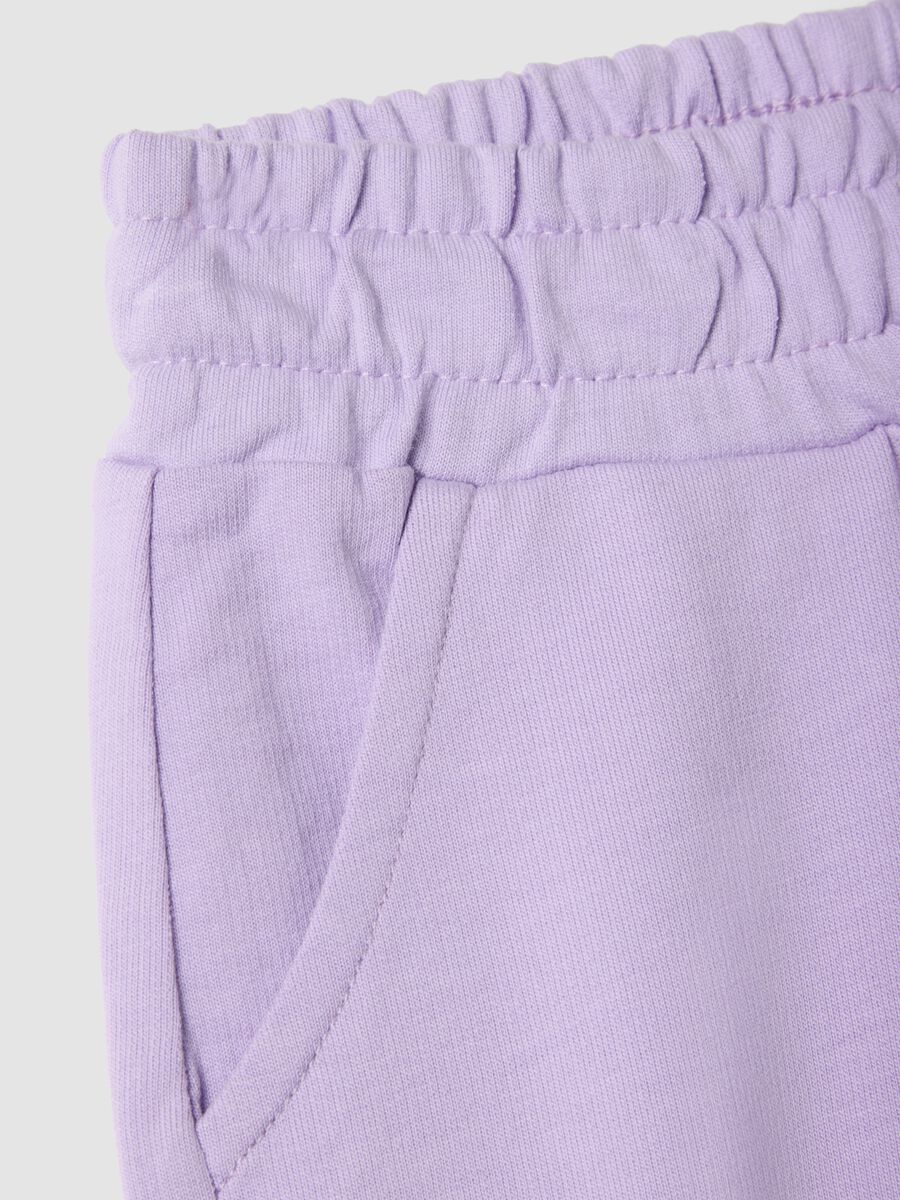 Shorts in puro cotone viola da bimba regular fit_3