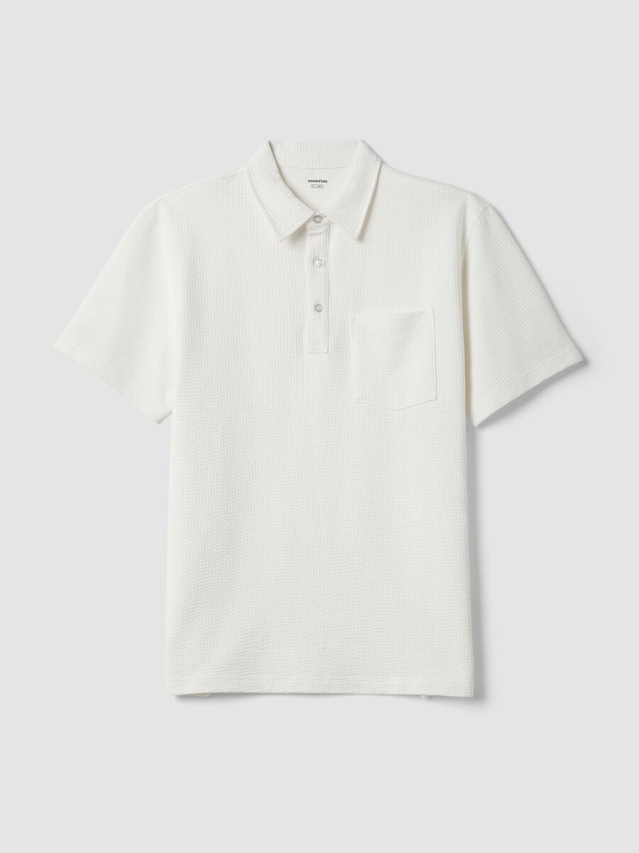 White short-sleeve stretch polo shirt_4
