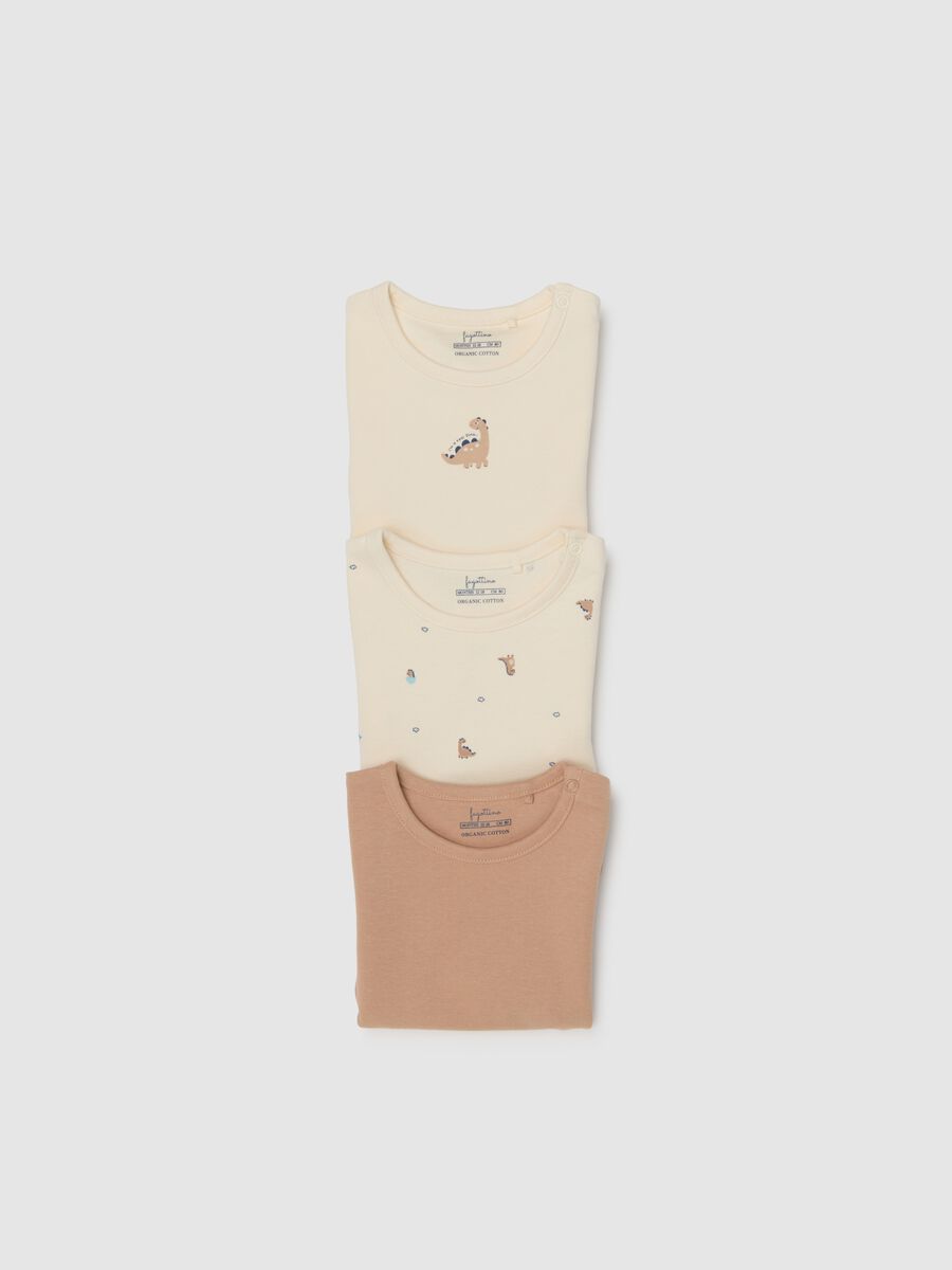Tripack body a maniche corte multicolor da neonato in puro cotone_2