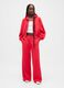 Red Cotton Blend Trousers_0