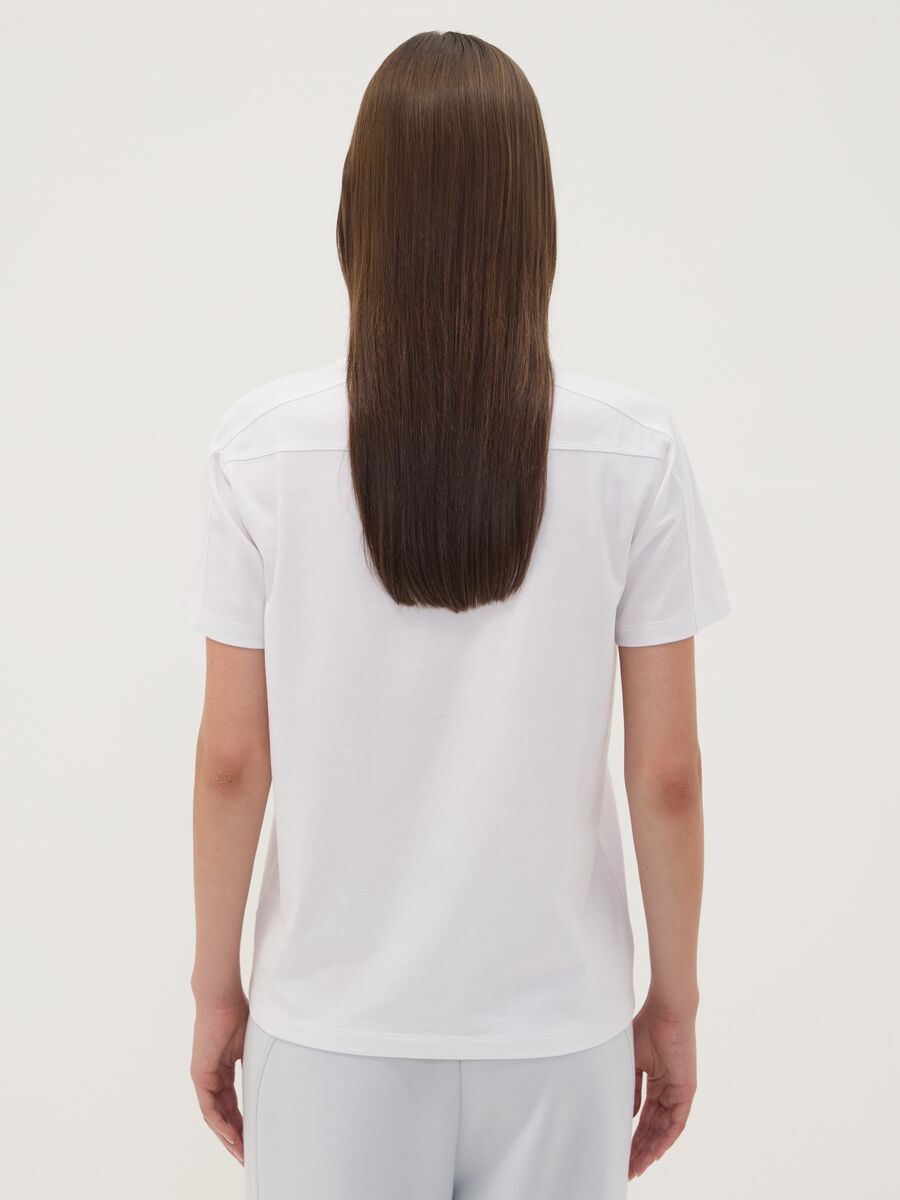 White stretch cotton jersey T-shirt with print, regular fit_3