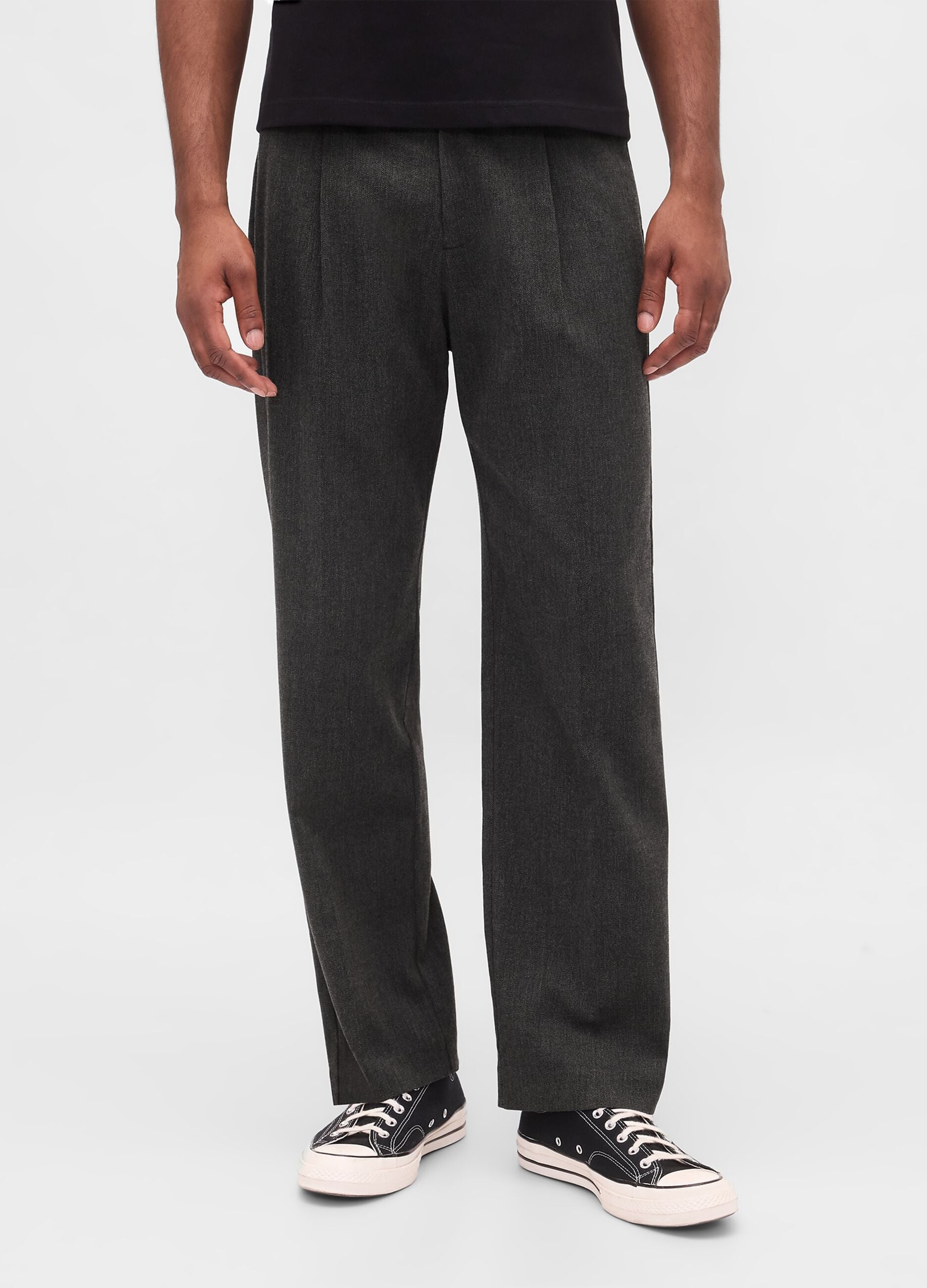 Grey trousers in viscose and wool blend