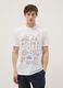White pure cotton T-shirt with front print, regular fit_1