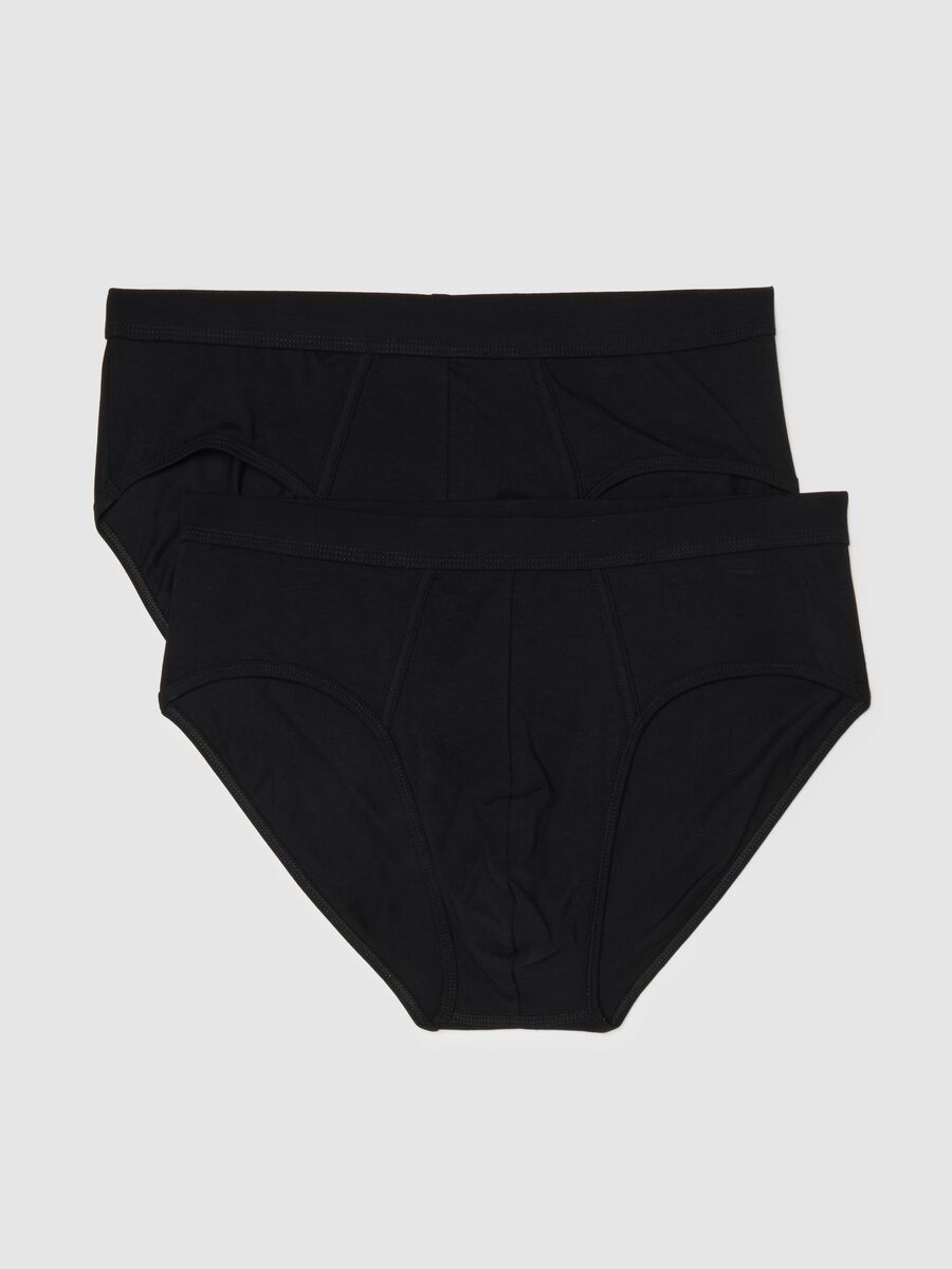 Twin-Pack Black Stretch Cotton Regular Fit Briefs_4