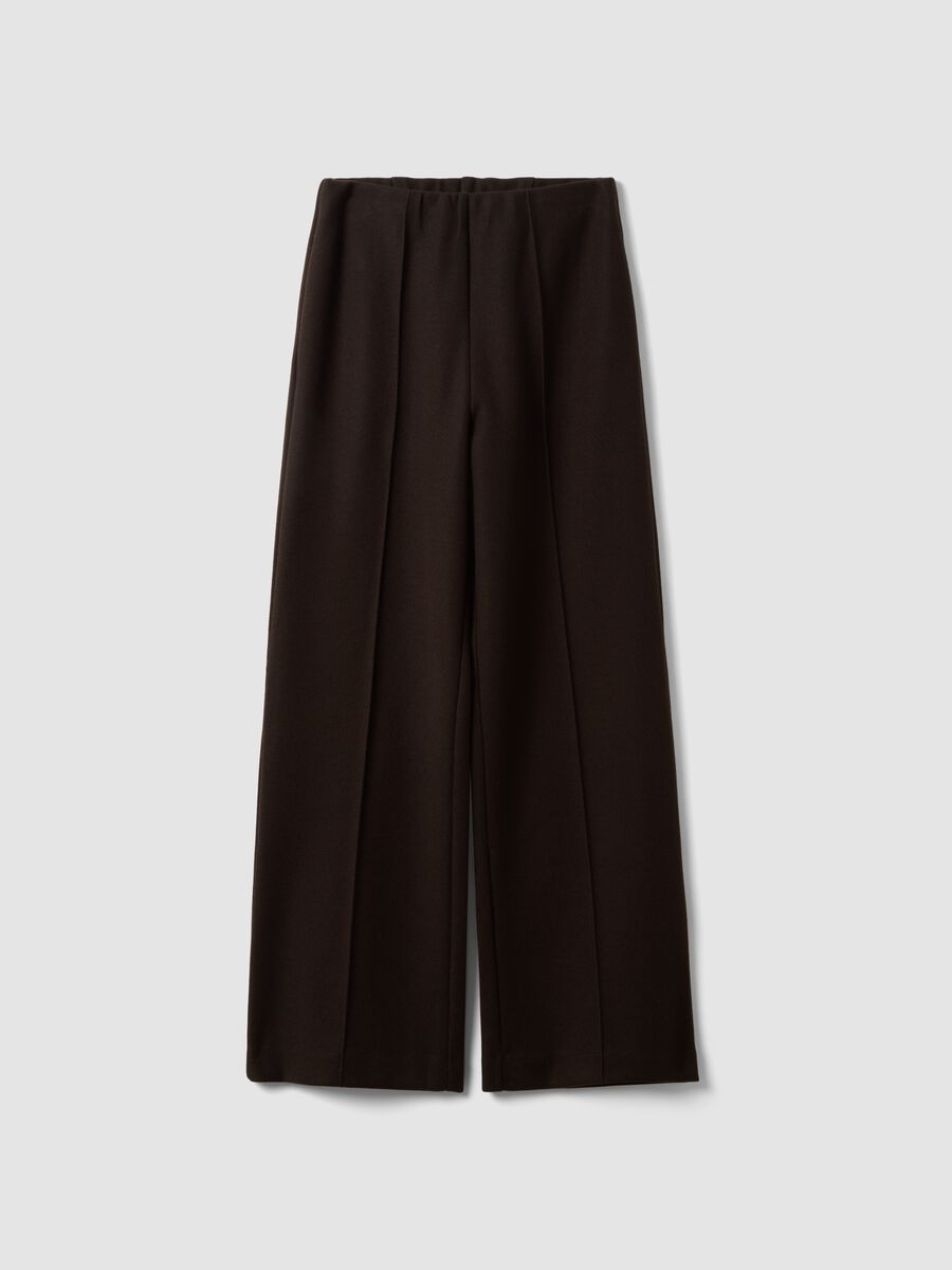 Brown viscose-blend tailored trousers with a baggy fit_4