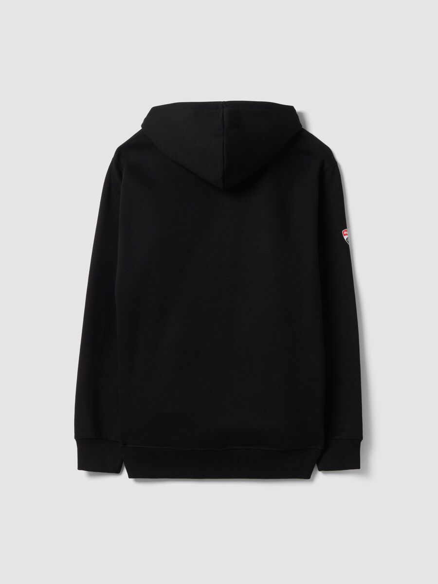 Black cotton-blend hoodie with Ducati print, relaxed fit_2