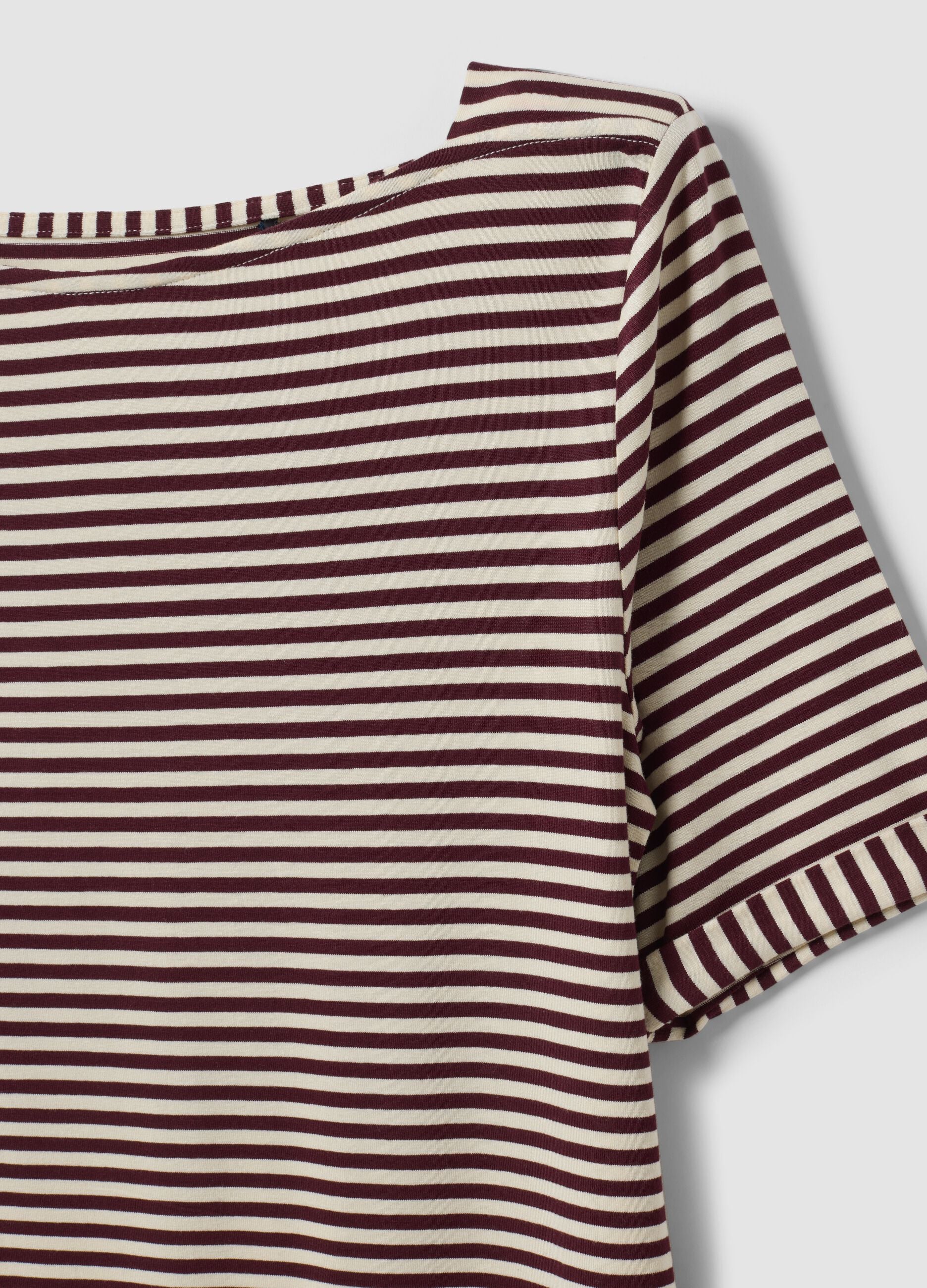 White striped stretch viscose T-shirt