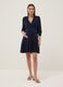 Maternity Blue Dress in Pure Viscose with Mandarin Collar_0