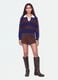 Blue striped viscose-blend polo-collar jumper, regular fit_0