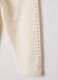 Beige stretch cotton leggings for baby girls slim fit_3